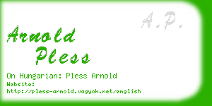 arnold pless business card